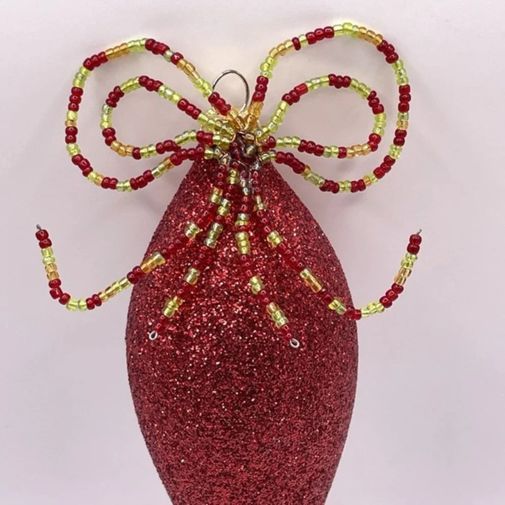 Red Glitter Teardrop Icicle‎ 6.5